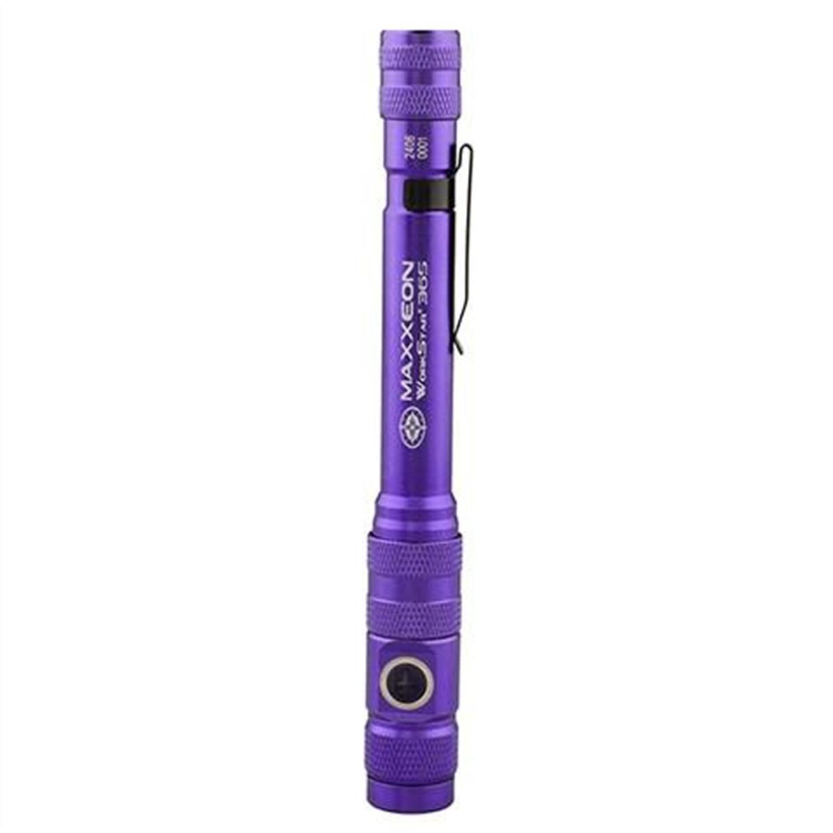WorkStar 365 UV 395nm Rechargeable Leak Detection Zoom Penlight USB-C- Purple